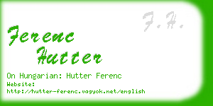 ferenc hutter business card